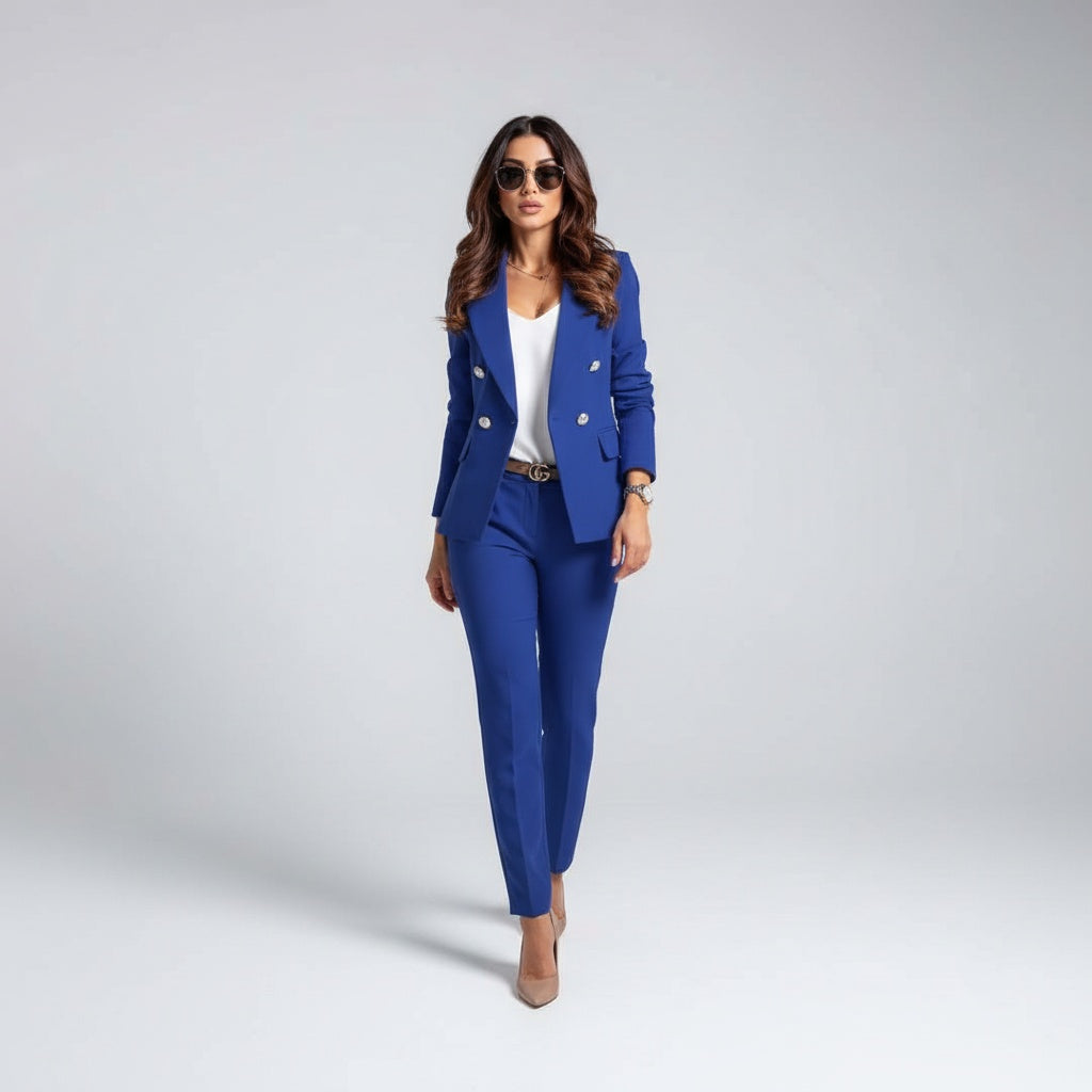 Izabela | Komplet Damski Żakiet i Spodnie Slim Fit Elegancki