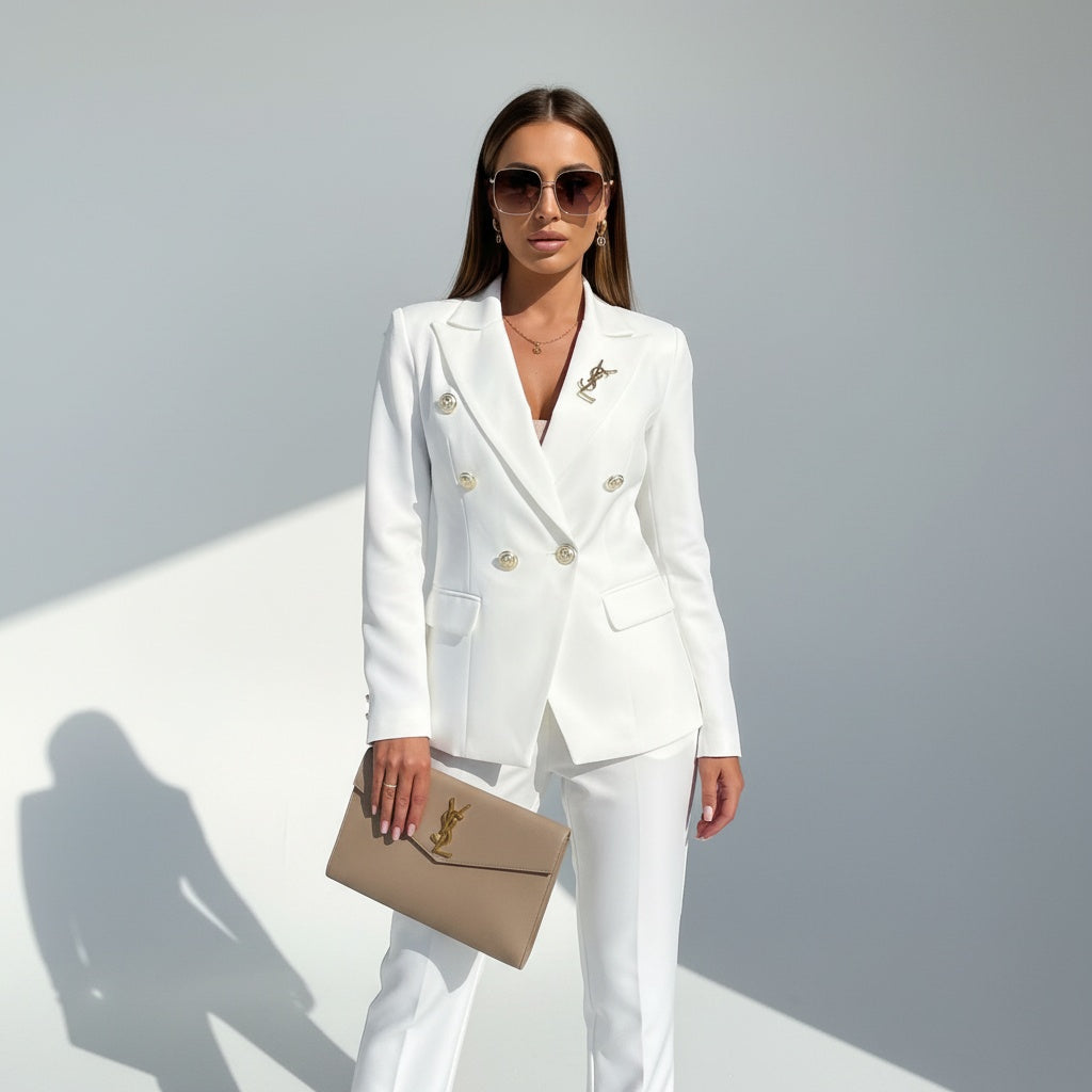 Izabela | Komplet Damski Żakiet i Spodnie Slim Fit Elegancki