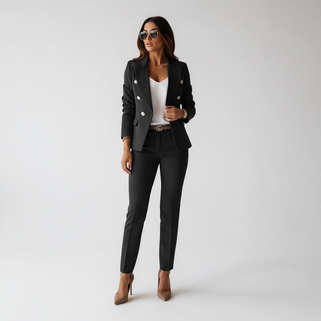 Izabela | Komplet Damski Żakiet i Spodnie Slim Fit Elegancki
