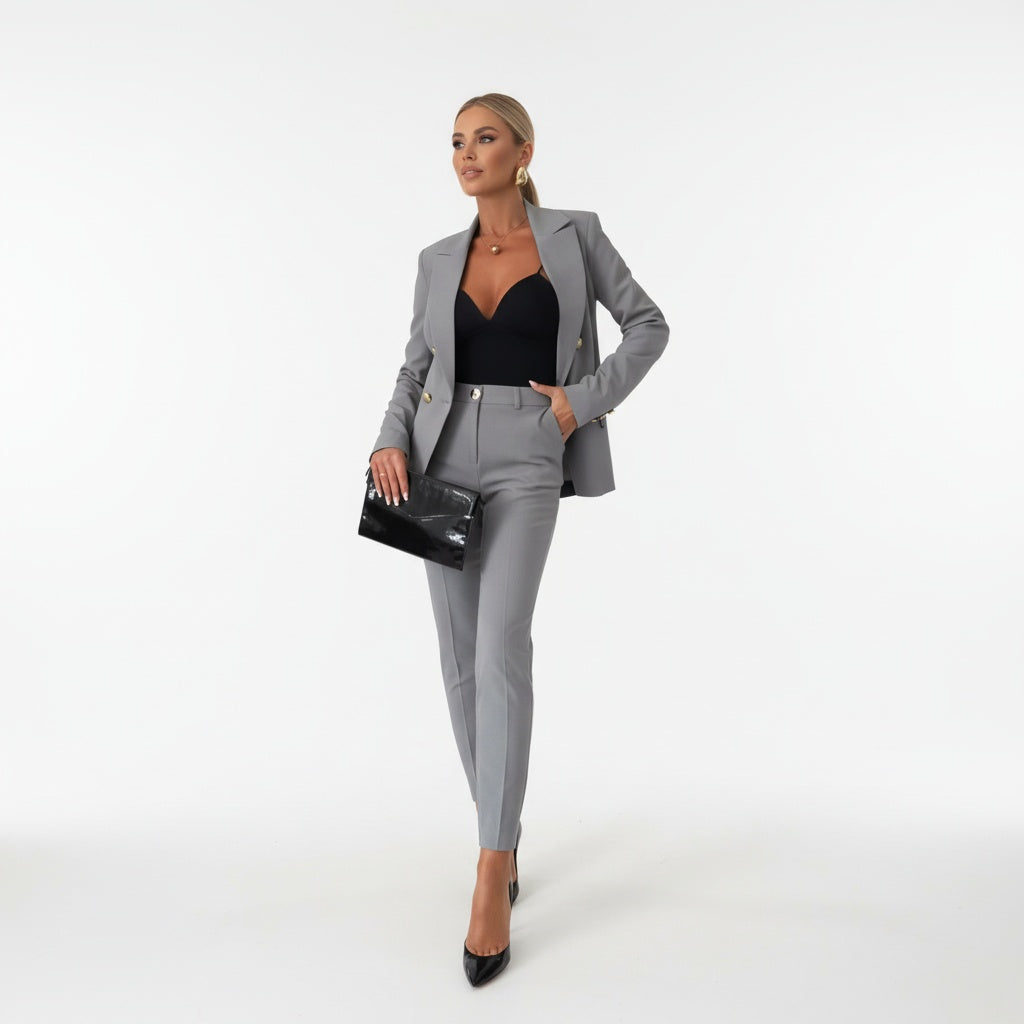 Izabela | Komplet Damski Żakiet i Spodnie Slim Fit Elegancki