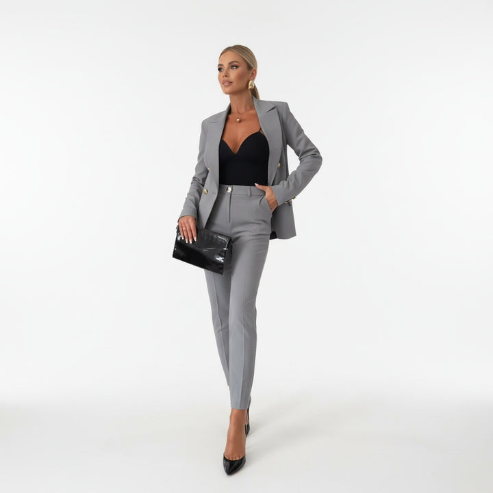 Izabela | Komplet Damski Żakiet i Spodnie Slim Fit Elegancki
