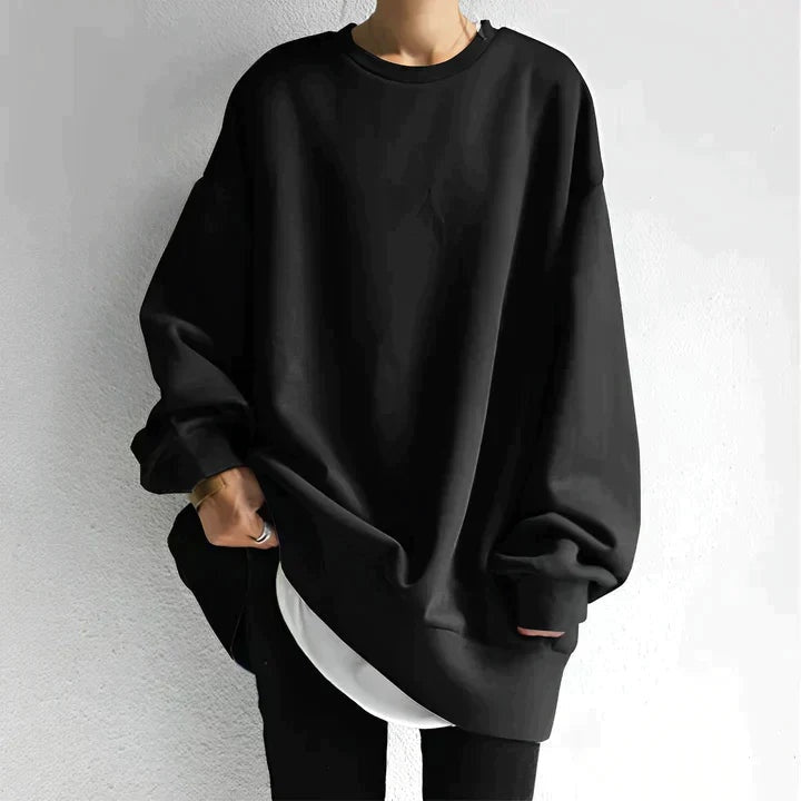 Izabela | Sweter Oversize Damski z Okrągłym Dekoltem
