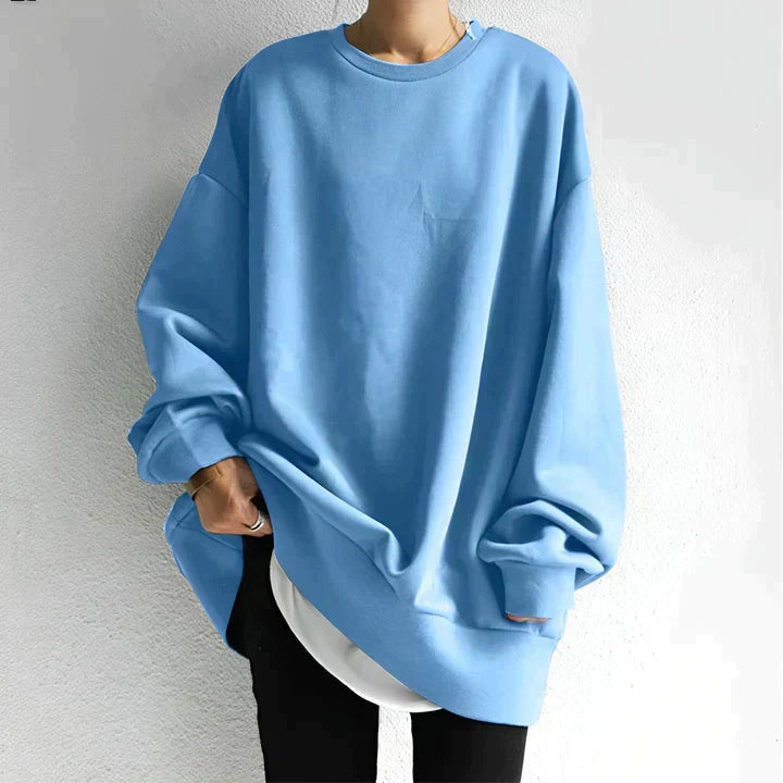 Izabela | Sweter Oversize Damski z Okrągłym Dekoltem