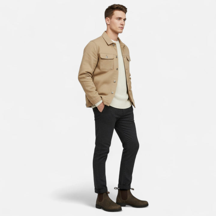 Jakub | Chelsea Boots Męskie Skórzane Botki Jesienne