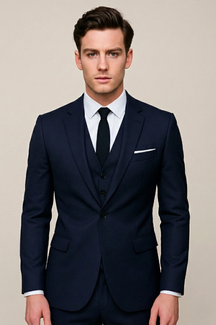 Jakub | Garnitur Trzyczęściowy Slim Fit Męski Ślubny Formalny