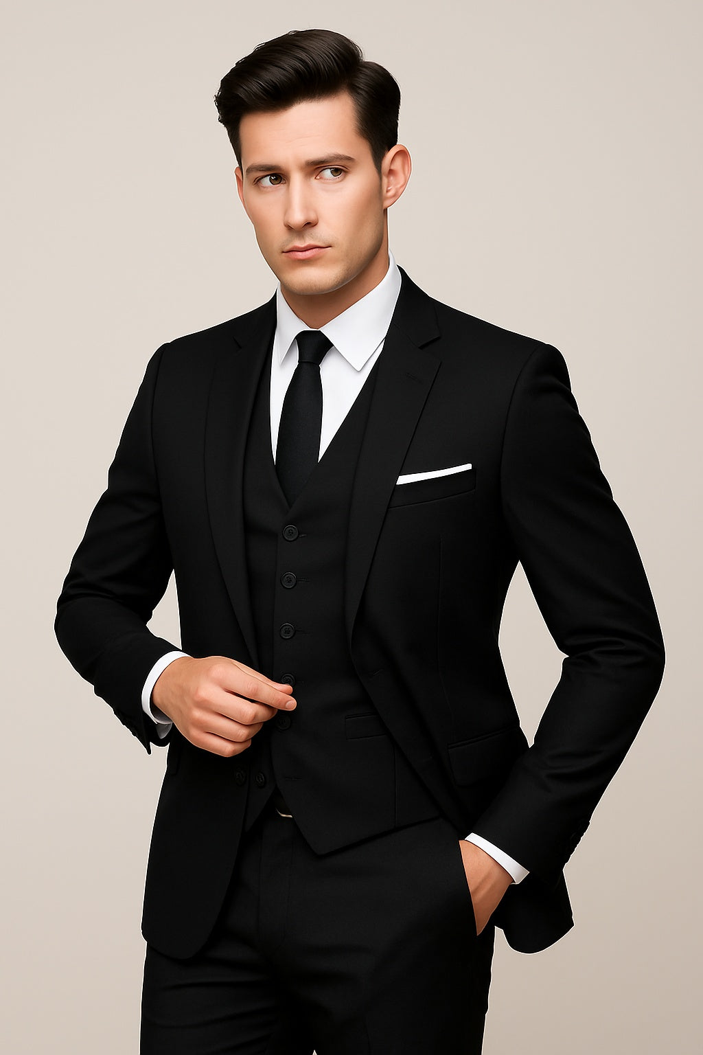 Jakub | Garnitur Trzyczęściowy Slim Fit Męski Ślubny Formalny