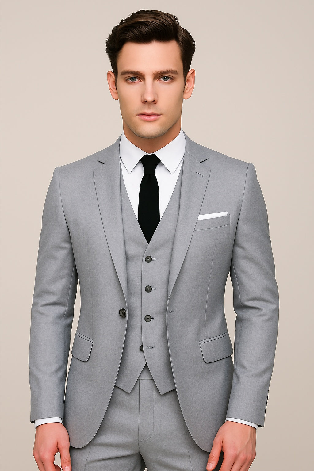 Jakub | Garnitur Trzyczęściowy Slim Fit Męski Ślubny Formalny