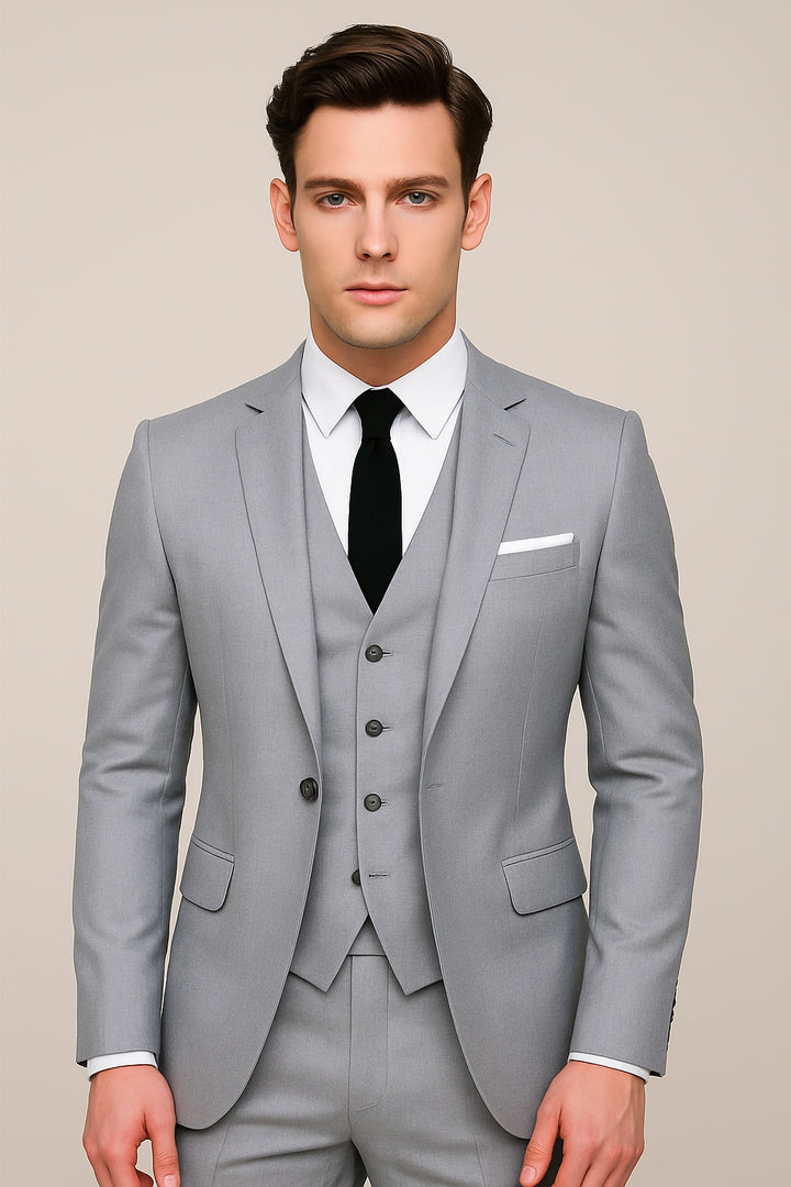 Jakub | Garnitur Trzyczęściowy Slim Fit Męski Ślubny Formalny