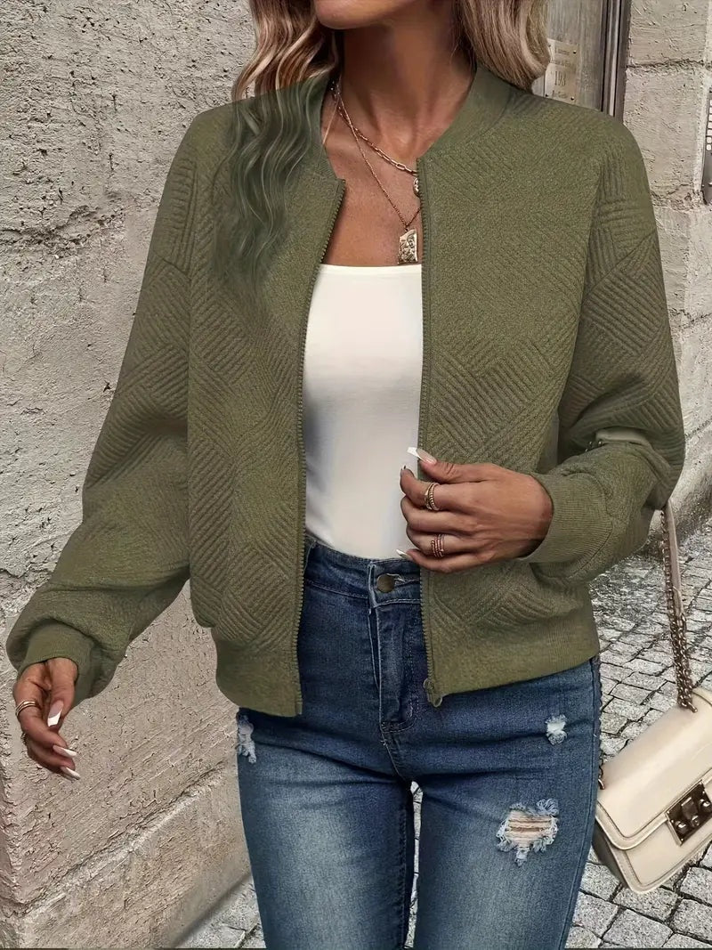 Klaudia | Sweter Rozpinany Damski z Zamkiem Strukturalny