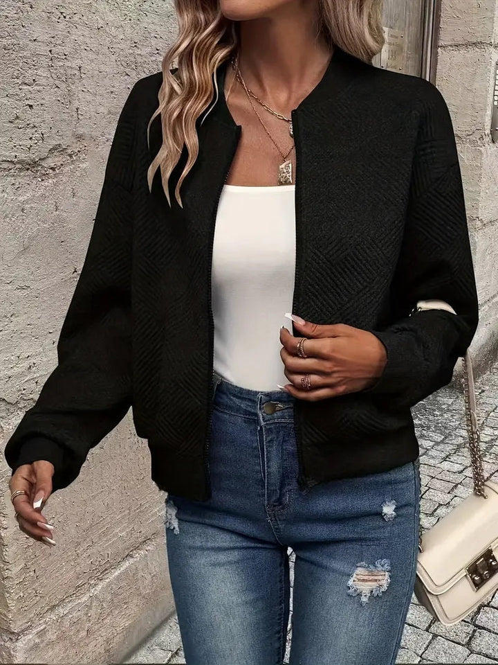 Klaudia | Sweter Rozpinany Damski z Zamkiem Strukturalny