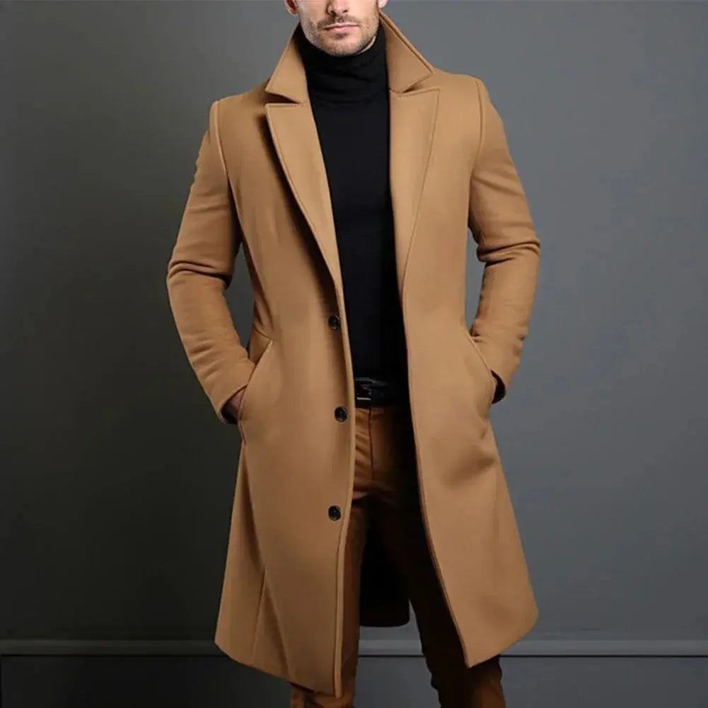 Krzysztof | Płaszcz Wełniany Długi Męski Slim-Fit