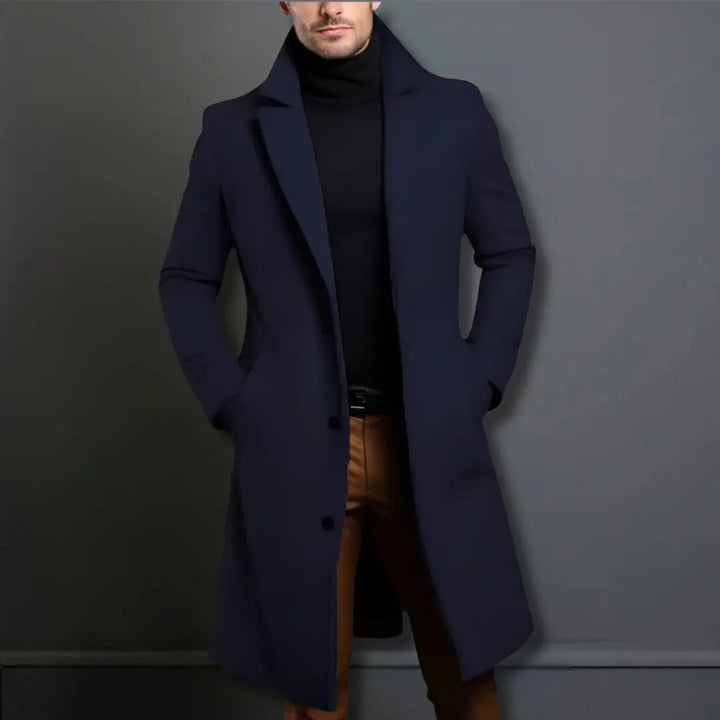 Krzysztof | Płaszcz Wełniany Długi Męski Slim-Fit