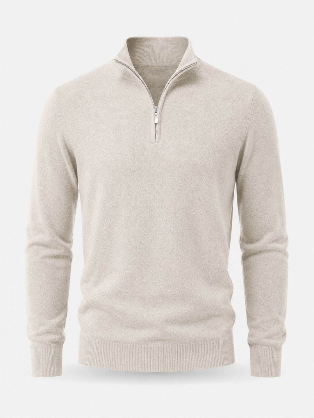 Krzysztof | Sweter Wełniany Męski z Zamkiem Quarter Zip