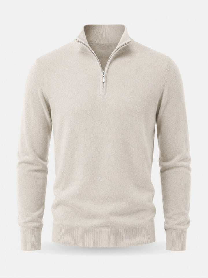 Krzysztof | Sweter Wełniany Męski z Zamkiem Quarter Zip