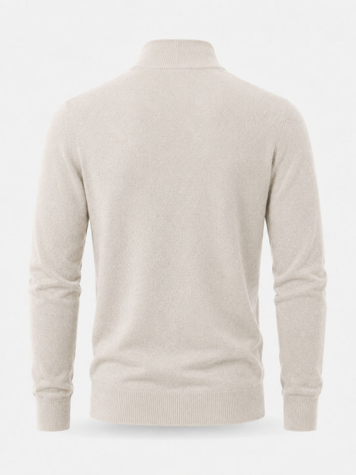 Krzysztof | Sweter Wełniany Męski z Zamkiem Quarter Zip