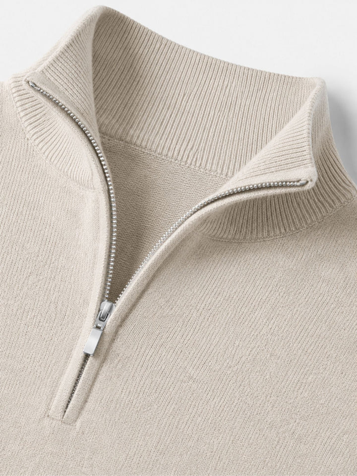 Krzysztof | Sweter Wełniany Męski z Zamkiem Quarter Zip