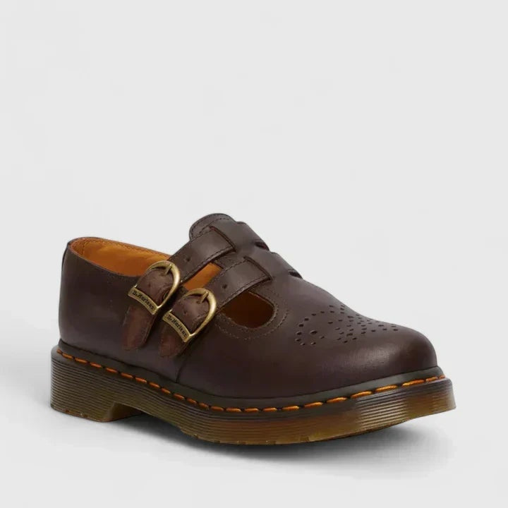 Lena | Buty Oxford Damskie Skórzane Podwójne Zapięcie