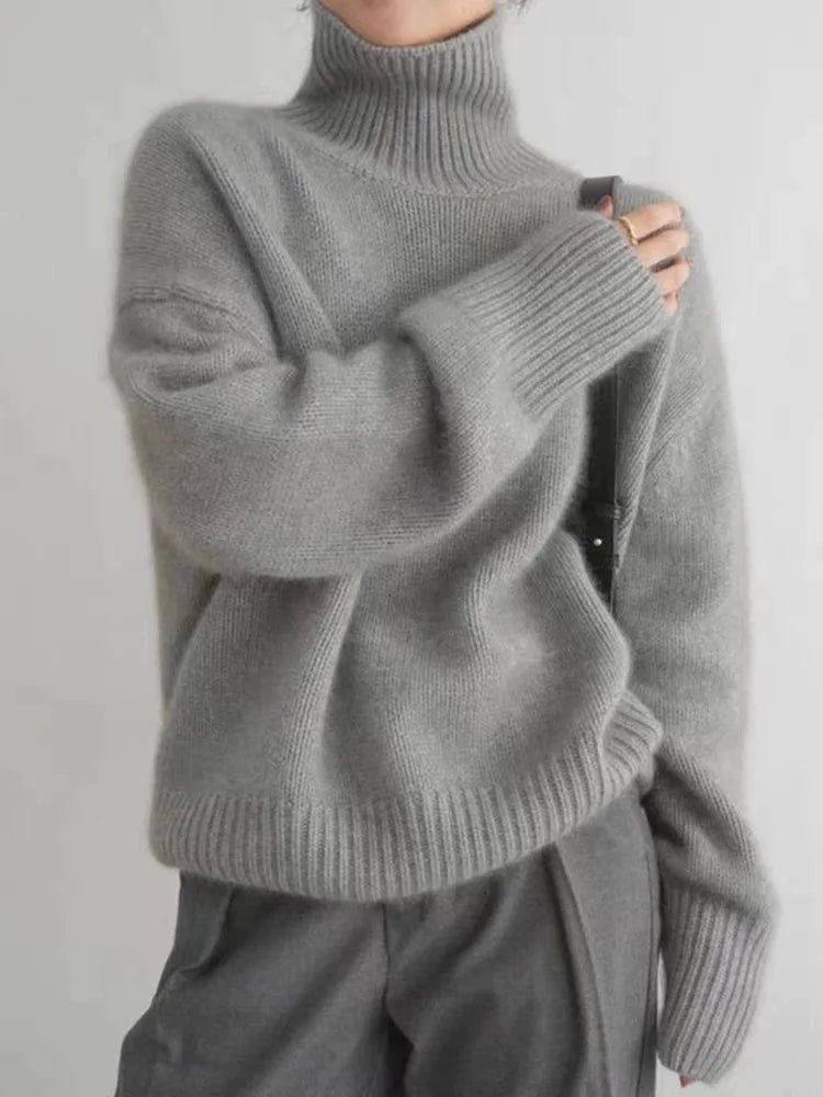 Lena | Sweter Kaszmirowy Damski Golf Oversize