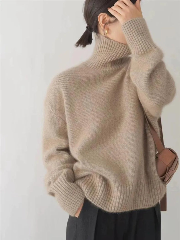 Lena | Sweter Kaszmirowy Damski Golf Oversize