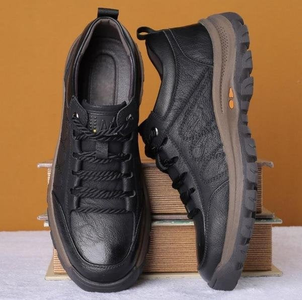 Michał | Buty Skórzane Męskie na Jesień Sznurowane Podeszwa Antypoślizgowa