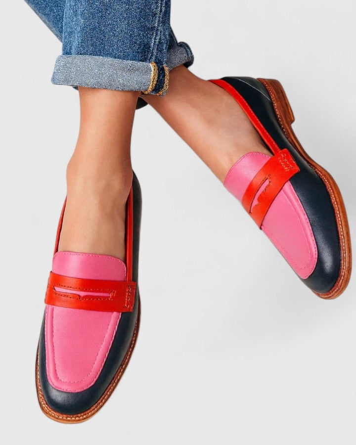 Milena | Buty Oxford Damskie Loafersy z Okrągłym Noskiem