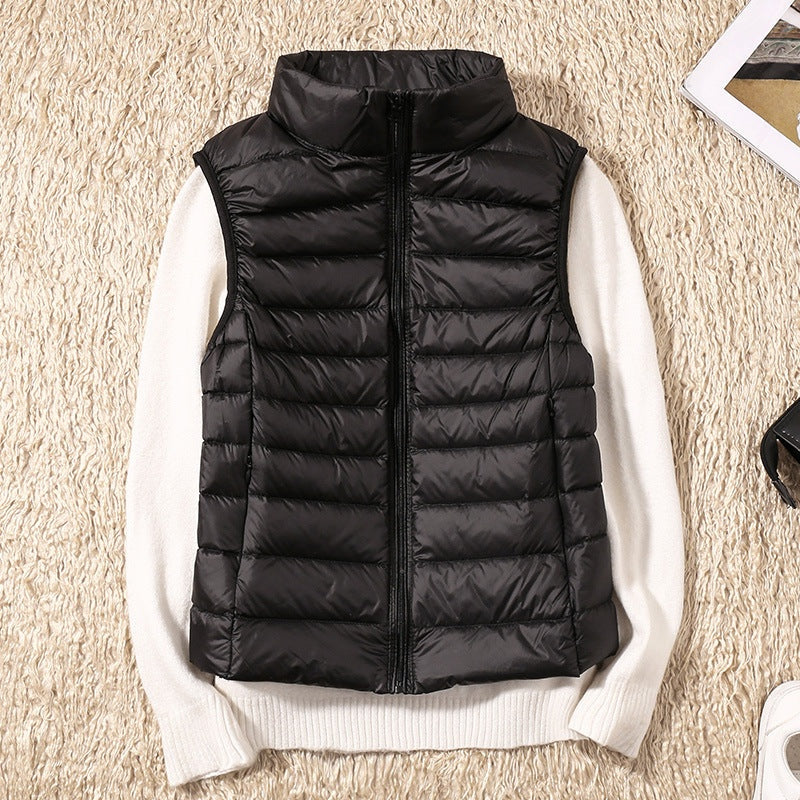 Milena | Kamizelka Puchowa Damska Pikowana Stójka Zamek