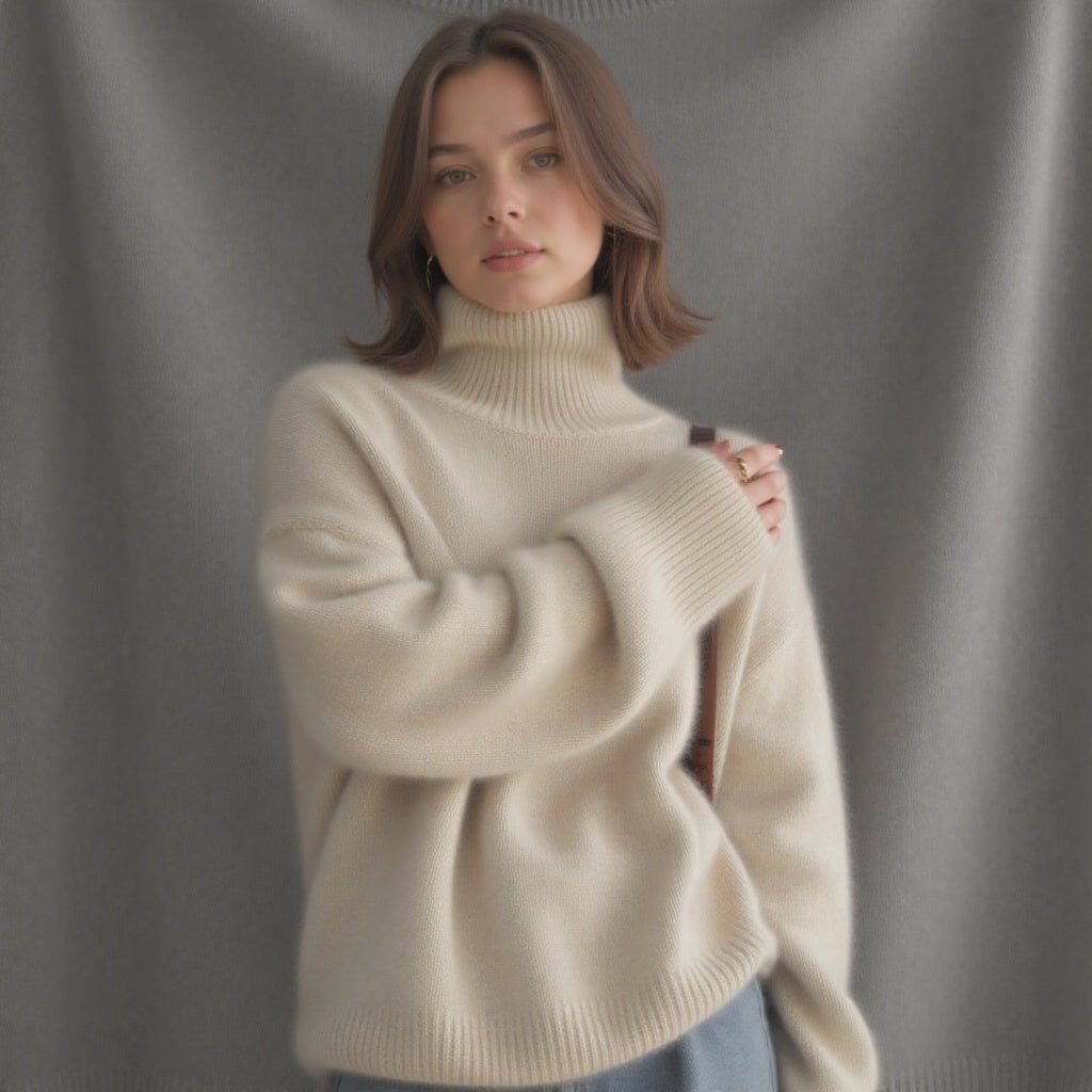 Monika | Sweter Kaszmirowy Oversize Damski Golf