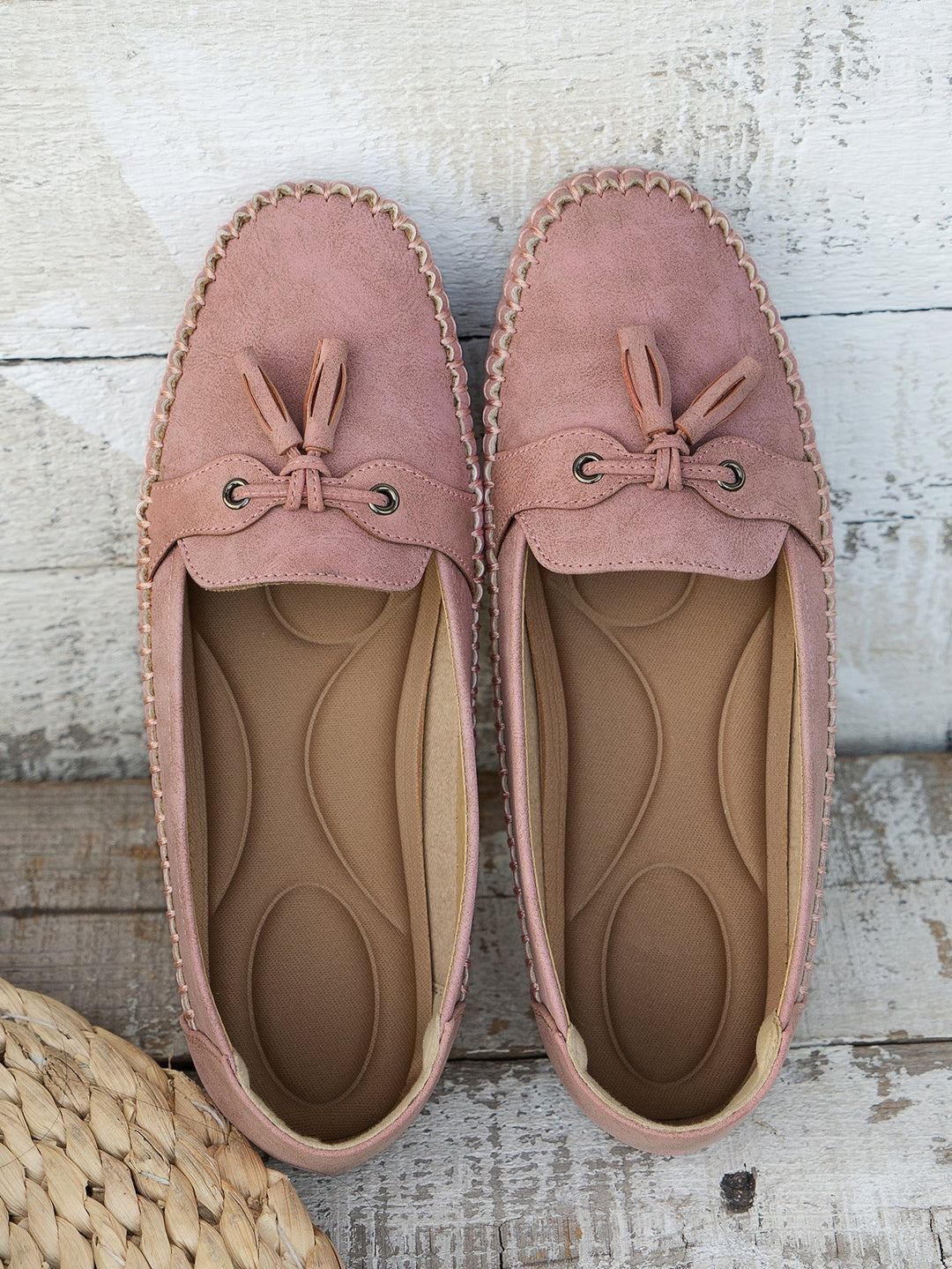 Natalia | Buty Zamszowe Damskie na Jesień Loafersy z Frędzlami
