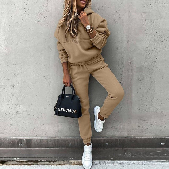 Oliwia | Dres Komplet Damski z Kapturem Bluza i Spodnie Joggery