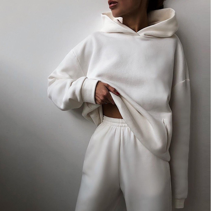 Oliwia | Dres Komplet Damski z Kapturem Bluza i Spodnie Joggery