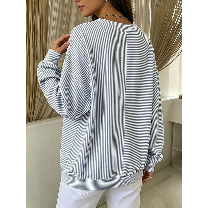 Patrycja | Swetry Damski w Paski Oversize Okrągły Dekolt