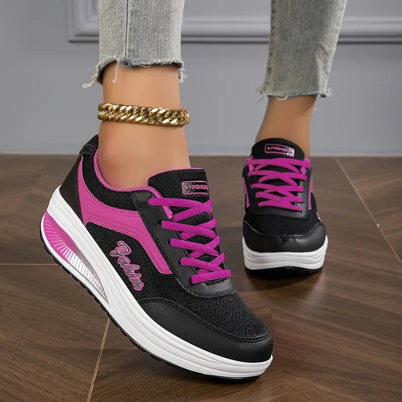 Paulina | Buty Damski Sportowe na Platformie z Sznurowaniem