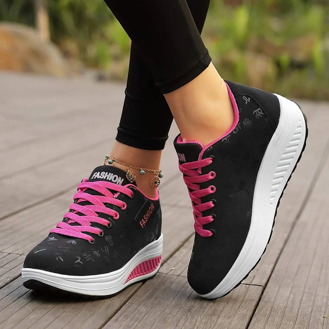 Paulina | Buty Damski Sportowe na Platformie z Sznurowaniem