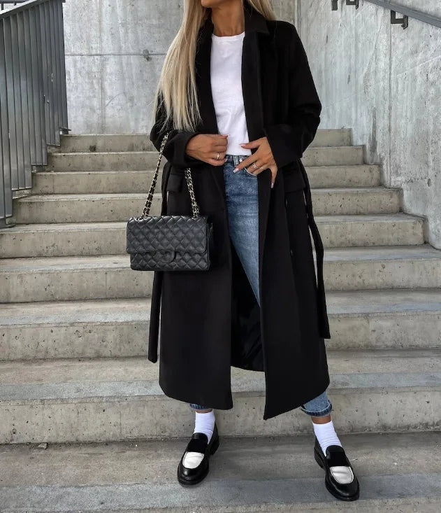 Paulina | Płaszcz Wełniany Damski Długi Elegancki