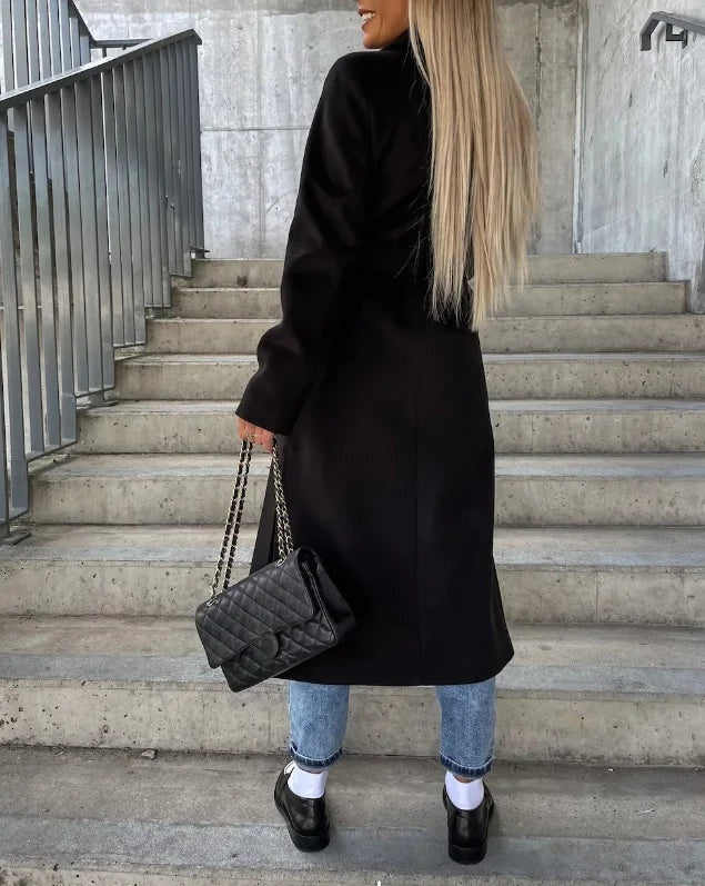 Paulina | Płaszcz Wełniany Damski Długi Elegancki