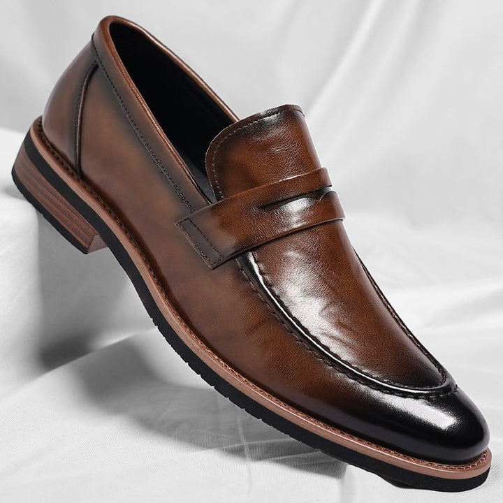 Paweł | Buty Skórzane Loafersy na Jesień Męskie Penny