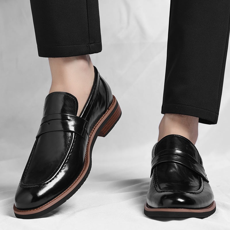 Paweł | Buty Skórzane Loafersy na Jesień Męskie Penny