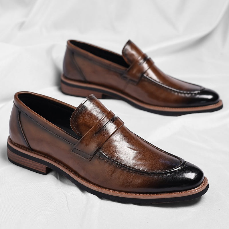 Paweł | Buty Skórzane Loafersy na Jesień Męskie Penny