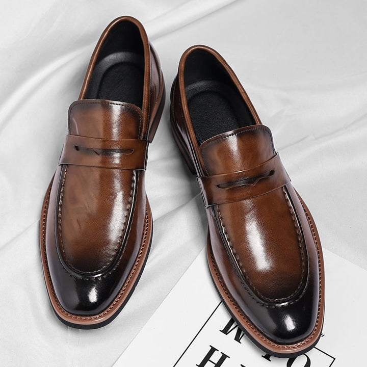 Paweł | Buty Skórzane Loafersy na Jesień Męskie Penny