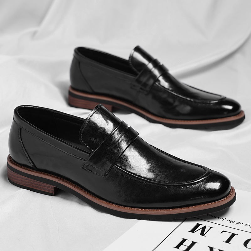 Paweł | Buty Skórzane Loafersy na Jesień Męskie Penny