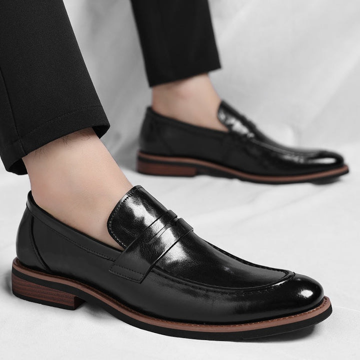 Paweł | Buty Skórzane Loafersy na Jesień Męskie Penny