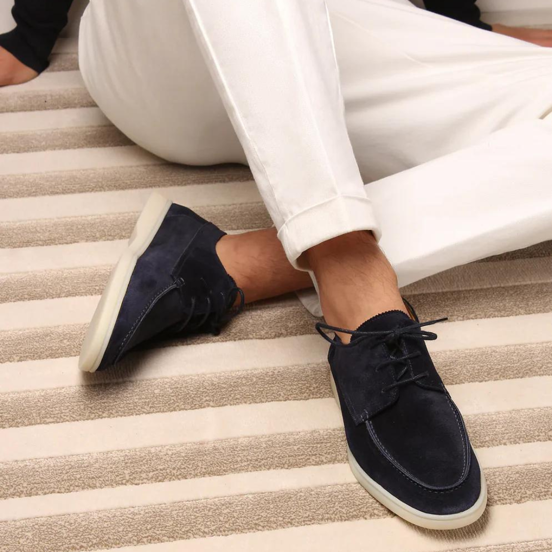 Piotr | Buty Zamszowe Męskie Oxford Sznurowane