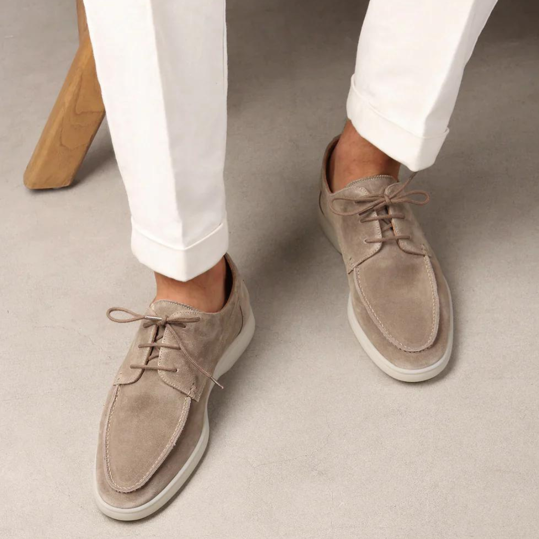 Piotr | Buty Zamszowe Męskie Oxford Sznurowane
