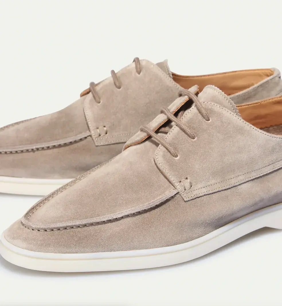 Piotr | Buty Zamszowe Męskie Oxford Sznurowane