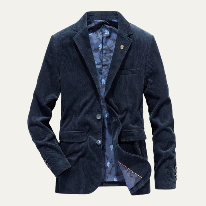 Piotr | Marynarka w Kratę Męska Sztruksowa Smart Casual