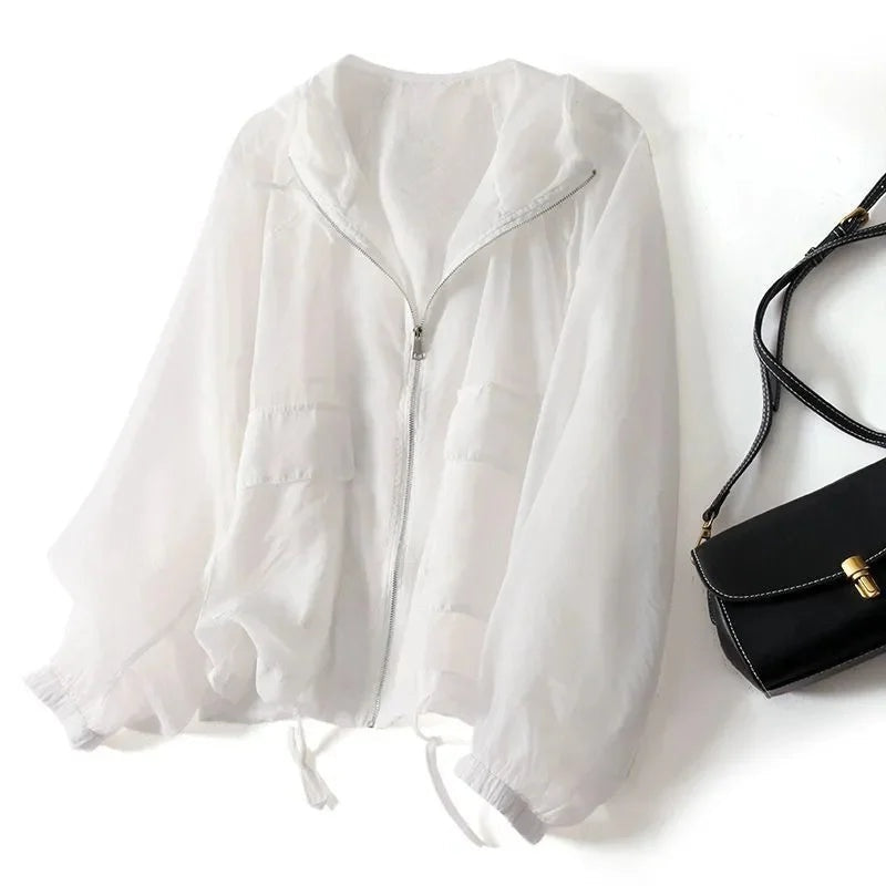 Pola | Bluza z Kapturem Damska na Zamek Oversize