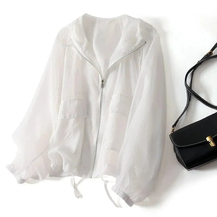 Pola | Bluza z Kapturem Damska na Zamek Oversize