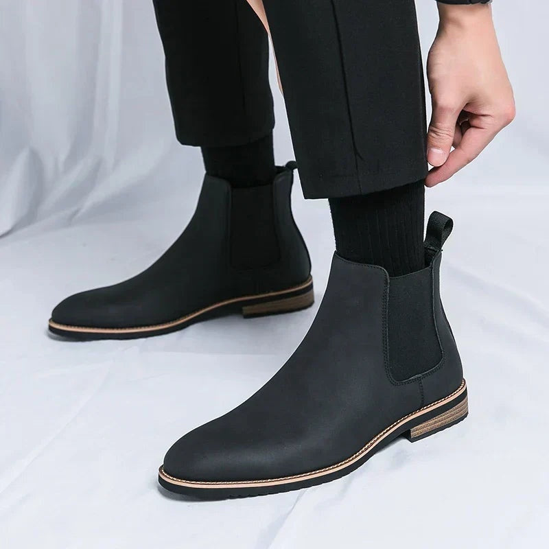 Szymon | Botki Skórzane Chelsea Boots Męski Jesienne