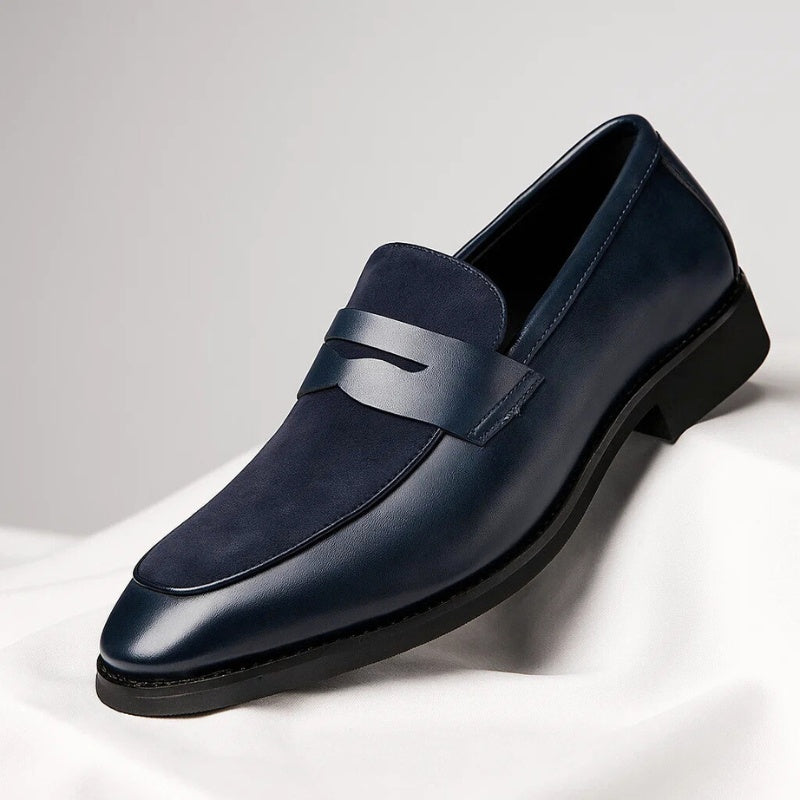 Szymon | Buty Skórzane Zamszowe Męskie Penny Loafer