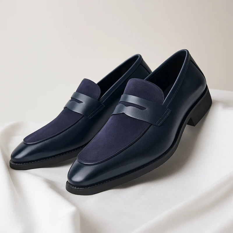 Szymon | Buty Skórzane Zamszowe Męskie Penny Loafer